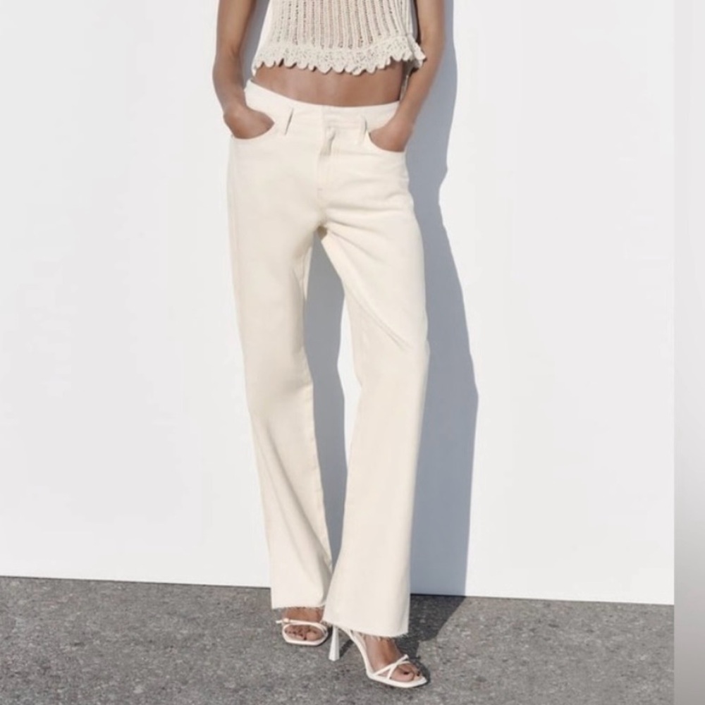 Zara Cream High Rise Women Jeans